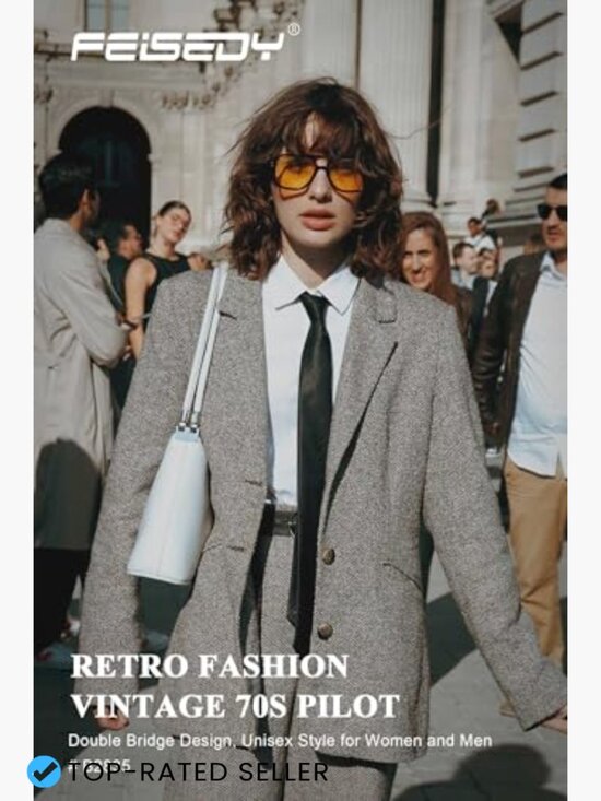 Retro Square Aviator Sunglasses Unisex Vintage Plastic Frame UV400 Protection main image 4